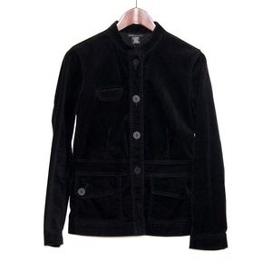 Rafaella Black Velvet Utility Jacket Size 8
